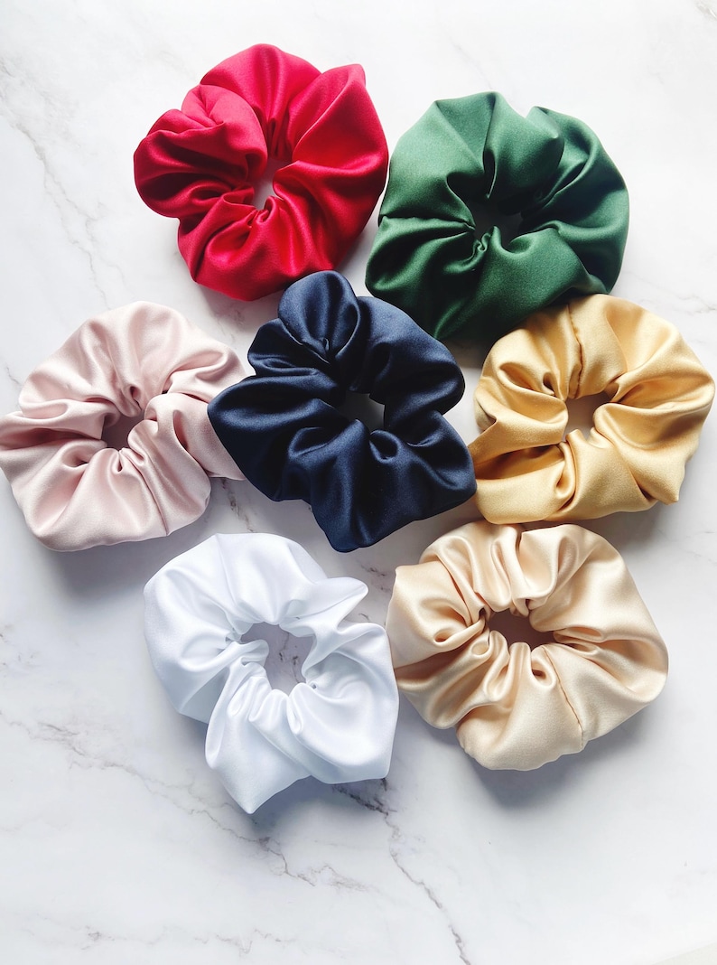 Personalized Satin Scrunchie, Custom Name Hair Tie, Bridesmaid Gift image 6