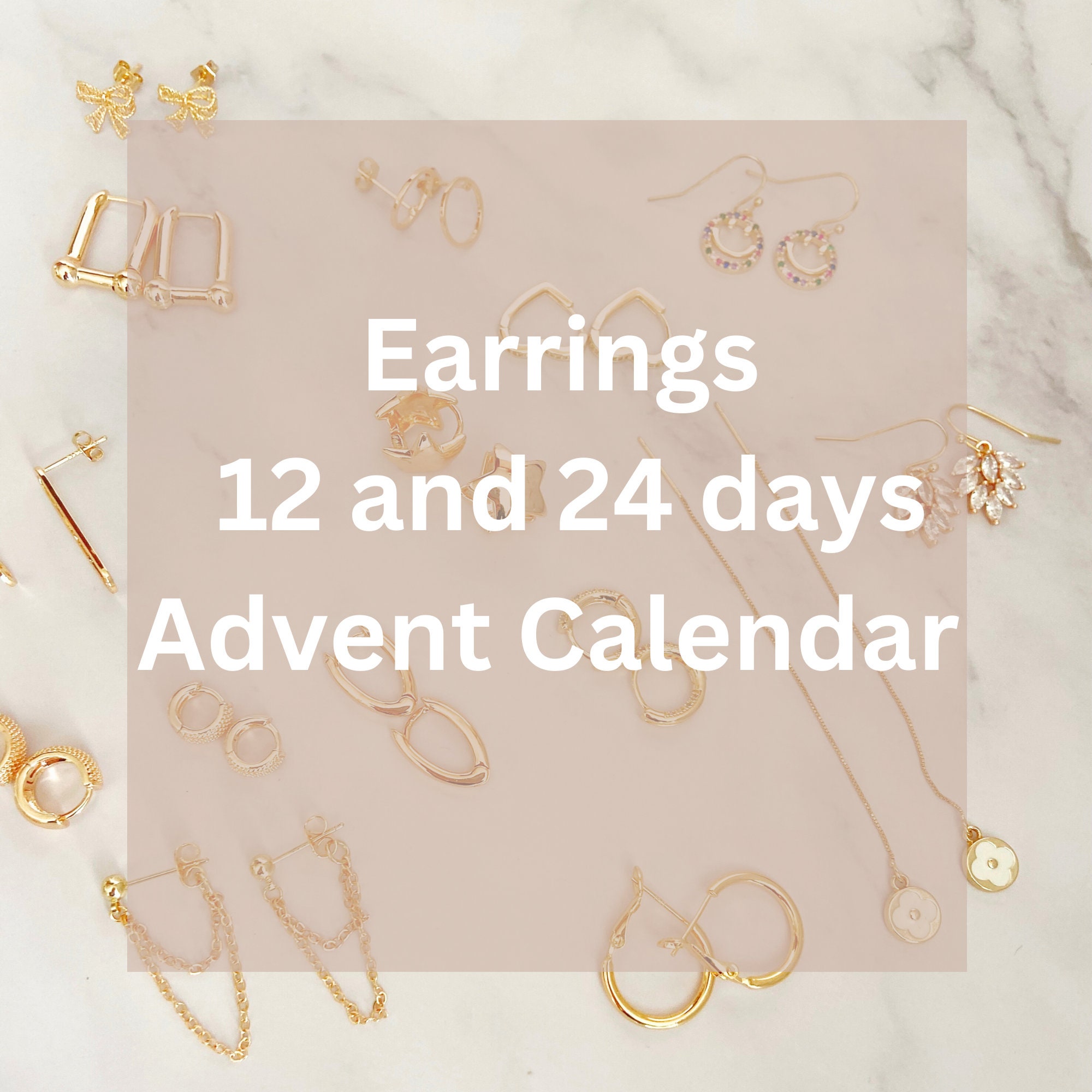 Earrings Jewelry 12 and 24 Days Advent Calendar Christmas Countdown Earrings Jewelry 12 and 24 Days Advent Calendar Christmas Countdown