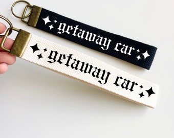 Getaway Car Keychain Personalized Cotton Wristlet Key Fob