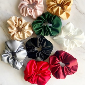 Personalized Satin Scrunchie, Custom Name Hair Tie, Bridesmaid Gift image 8