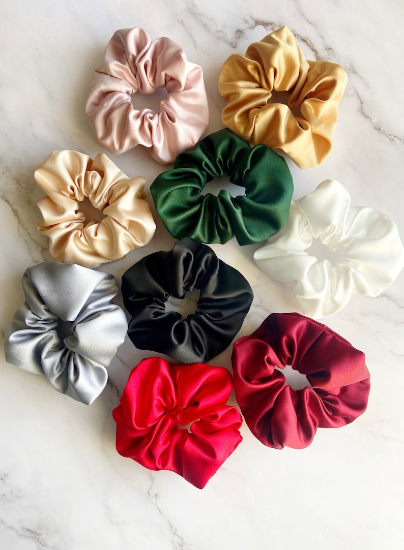 Personalized Satin Scrunchie, Custom Name Hair Tie, Bridesmaid Gift image 8