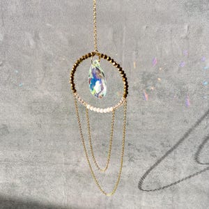 Crystal Prism Suncatcher: Boho Rainbow Window Decoration