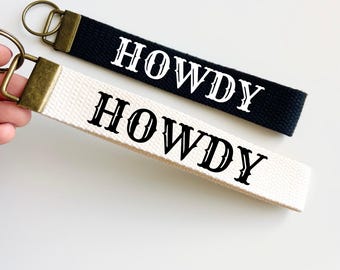 Howdy Keychain: Country Western Wristlet Key Fob