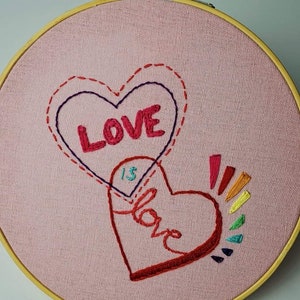 Love is Love Hand Embroidered Wall Art