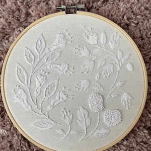 White On White Hand Embroidered Wall Art