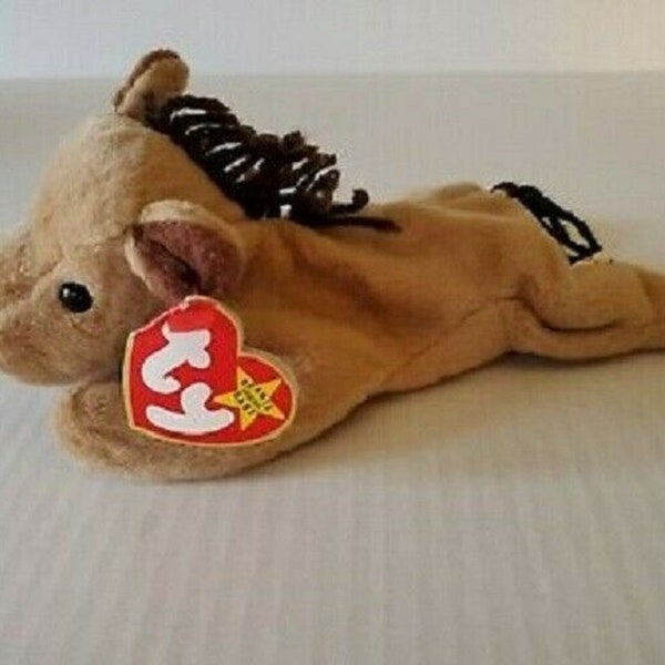 Rare Ty Beanie Baby Derby the Horse,  Tag Errors and PVC Pellets - Retired #4008