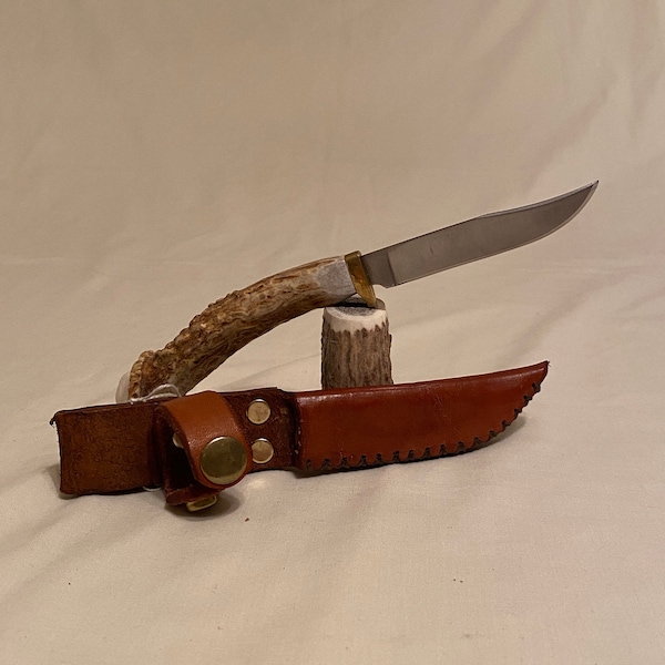 Carved Antler Knife Handle Etsy