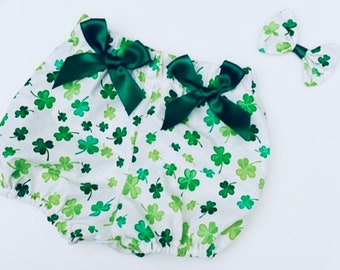 St Patricks Day Girls Shorts And Free  Matching HairBow Photo Shoot