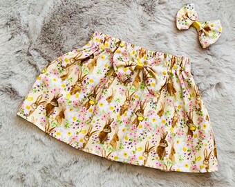 Handmade Girls Easter Rabbit Skirt & Free Hairbow/Photo Shoot