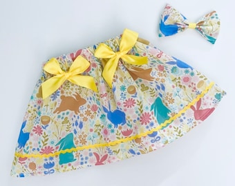 Handmade Girls Easter Rabbit Skirt With Free Matching Hairbow/Photo Shoot /Birthday/Summer