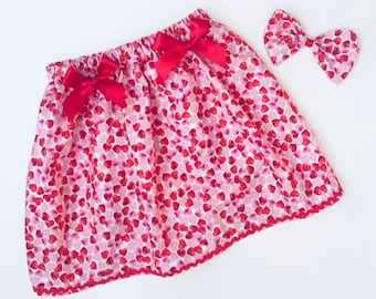 Valentines Day Girls Heart Skirt Free HairBow /Photo/ Shoot Birthday/Party/Engagement