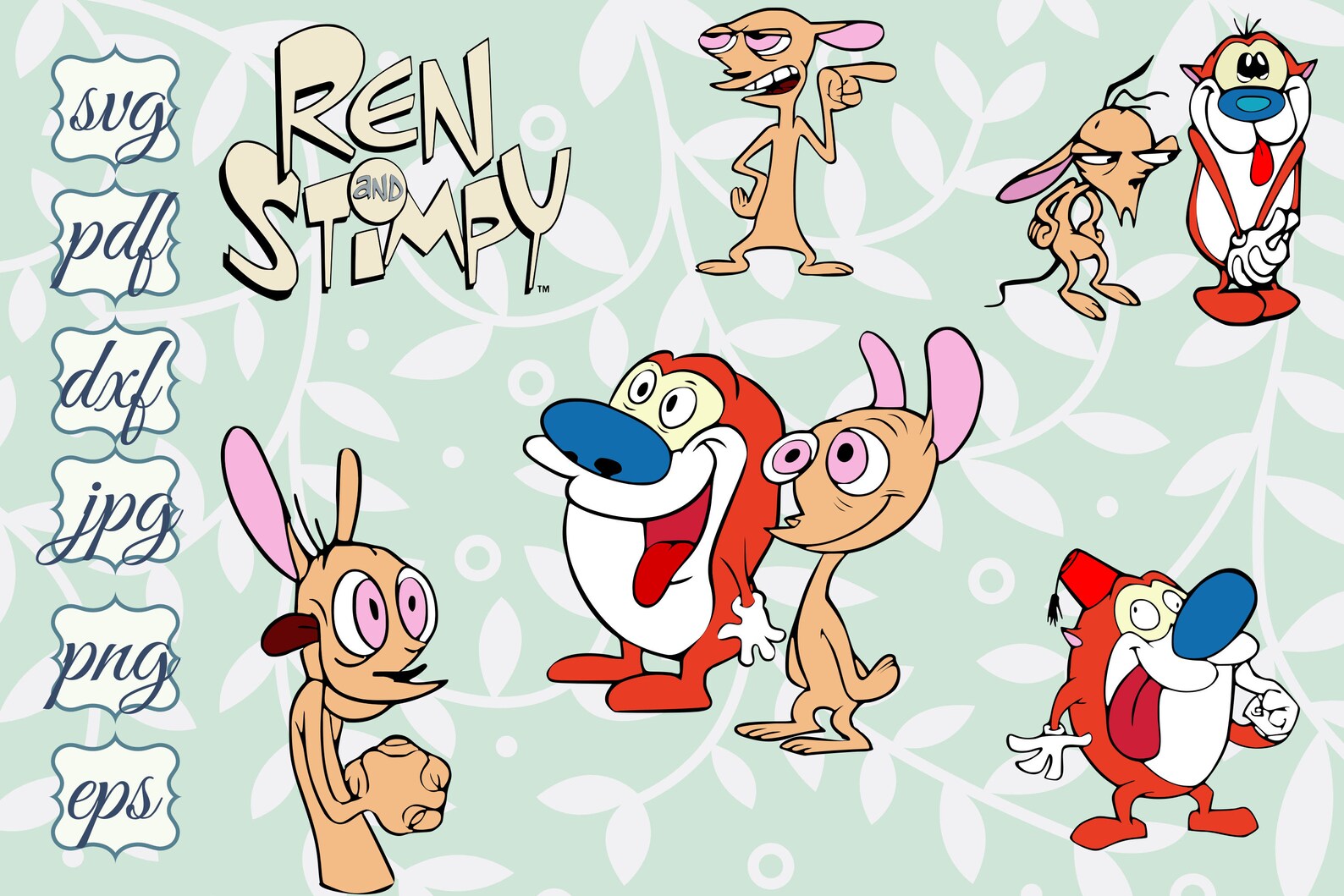 Bundle Ren and Stimpy Svg Vector for Cricut Png Cutting Files Etsy
