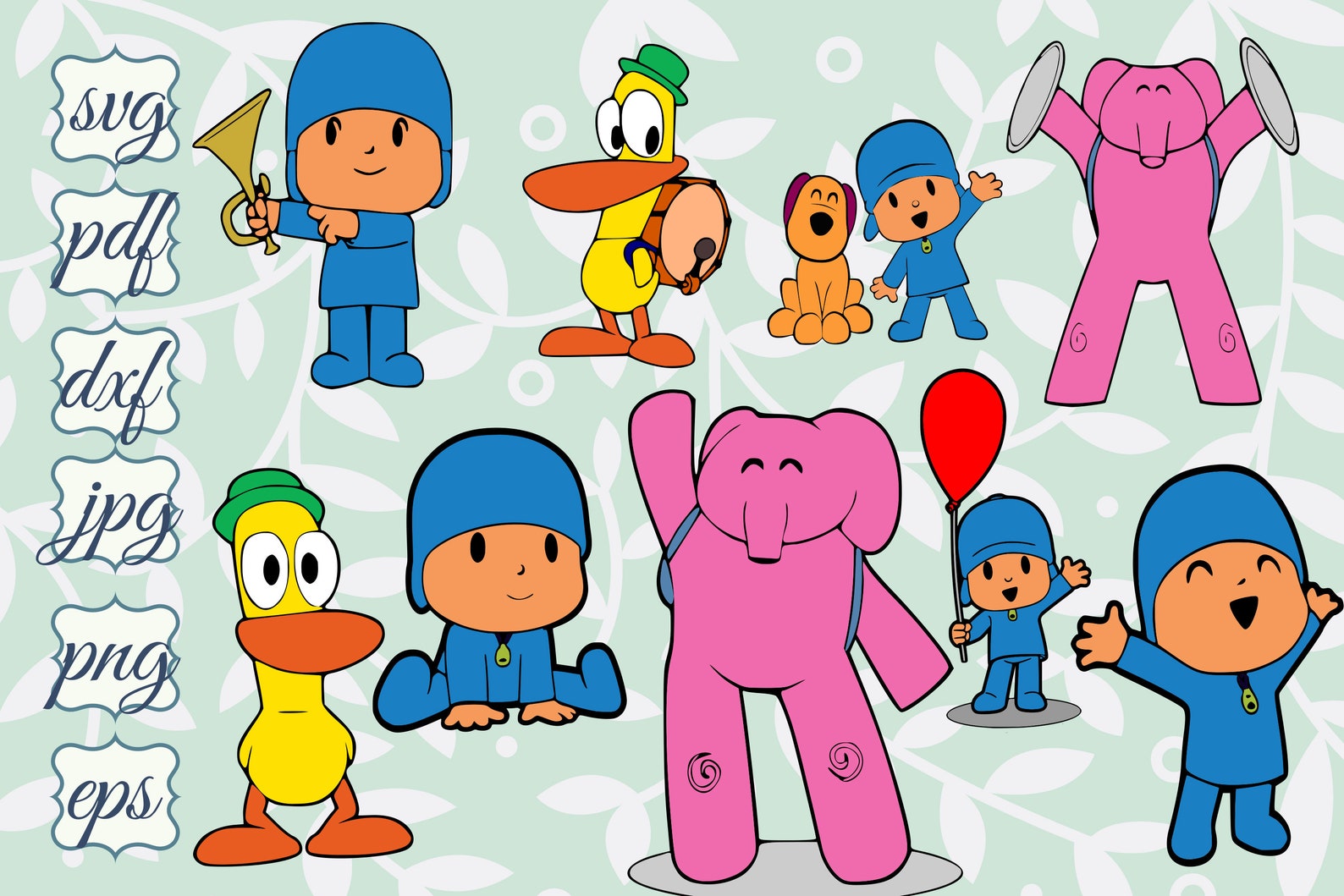 Bundle Pocoyo svg png Cricut Pocoyo Silhouette Cut Files Etsy