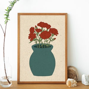 Carnation Flower - January Birth Month Flower - Wall Art Digital Print (Digital File)