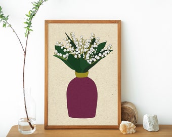 Flor de lirio de los valles - Flor del mes de nacimiento de mayo - Impresión digital de arte de pared (archivo digital)