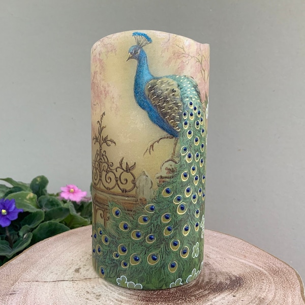 Peacock Candles Etsy