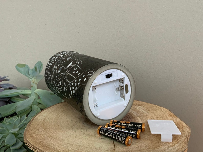 LED Candle black Panther Black and White Etsy