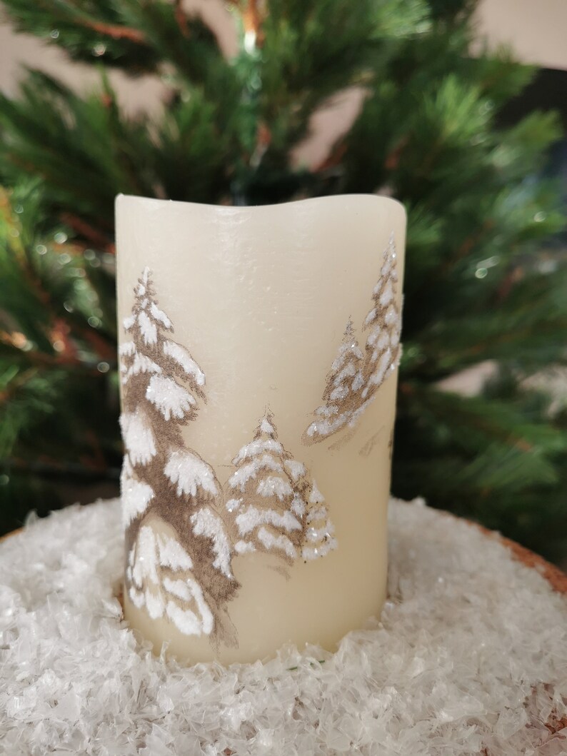 LED Candle santa's Sleigh Pillar Candle Etsy