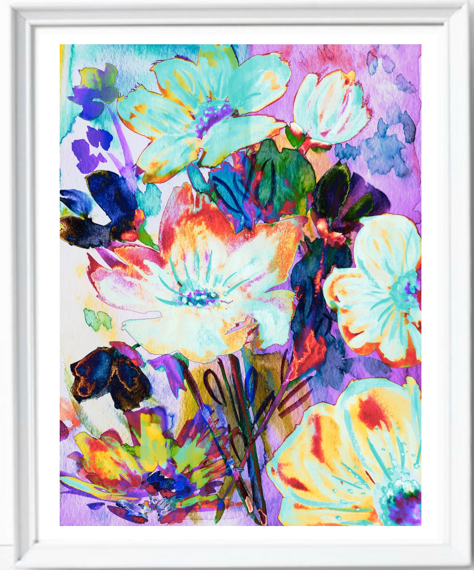 Floral Art Prints Digital Prints Floral Wall Art Flower | Etsy