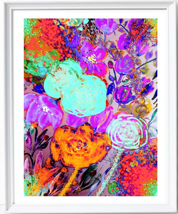Floral Art Prints Digital Prints Floral Wall Art Flower Etsy