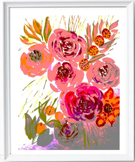 Floral Art Prints Digital Prints Floral Wall Art Flower Etsy