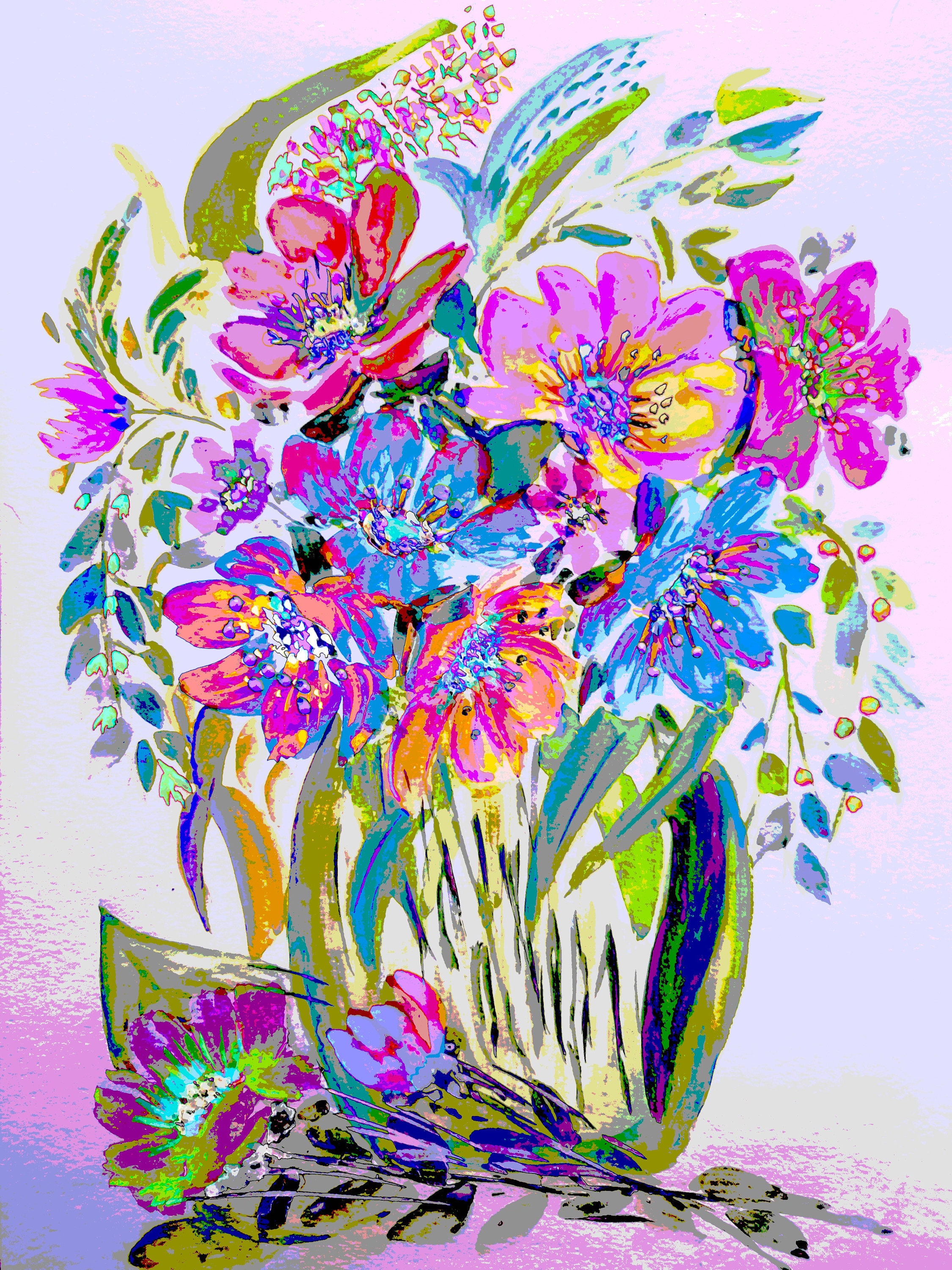 Floral Art Prints Digital Prints Floral Wall Art Flower Etsy