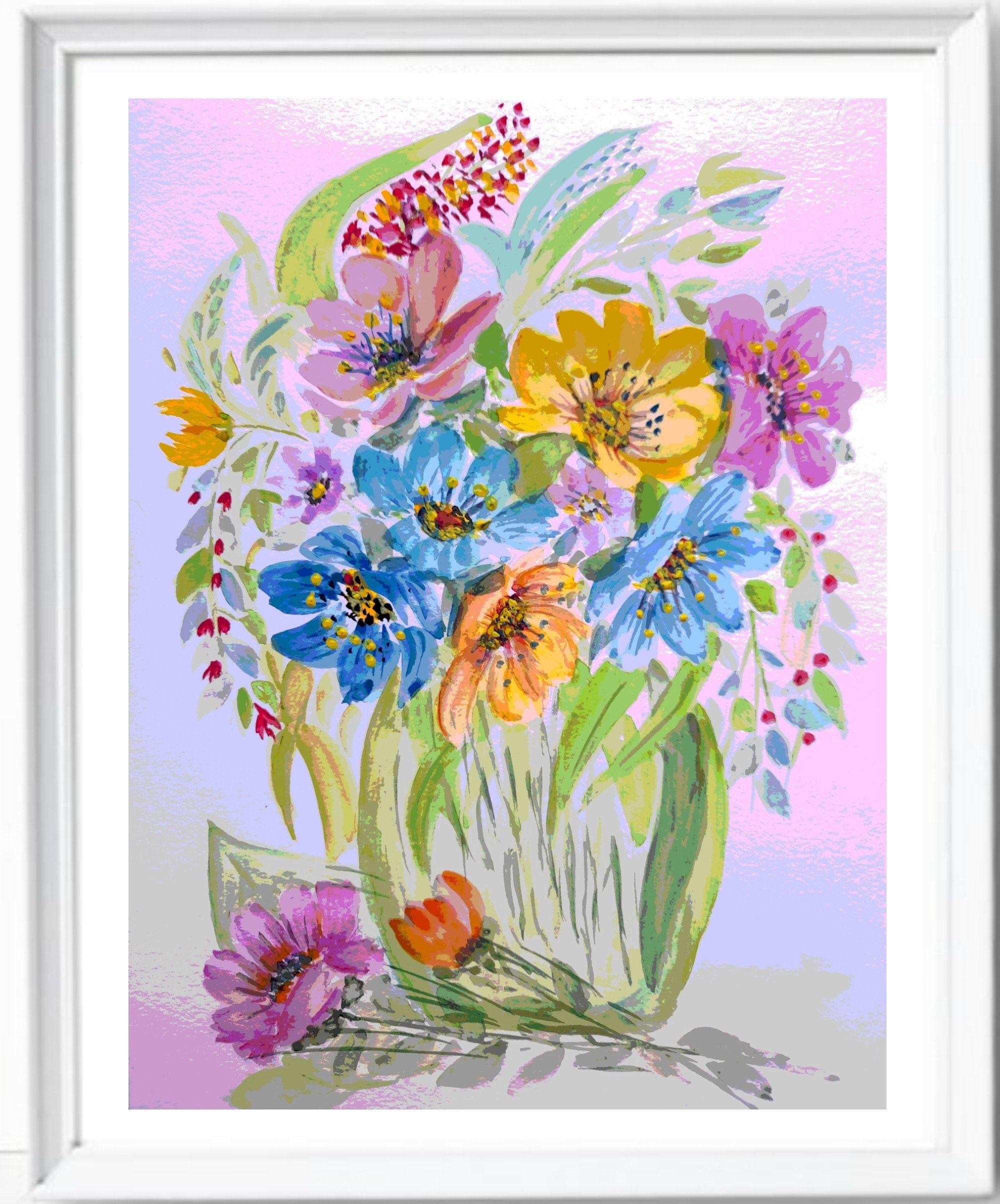 Floral Art Prints Digital Prints Floral Wall Art Flower | Etsy