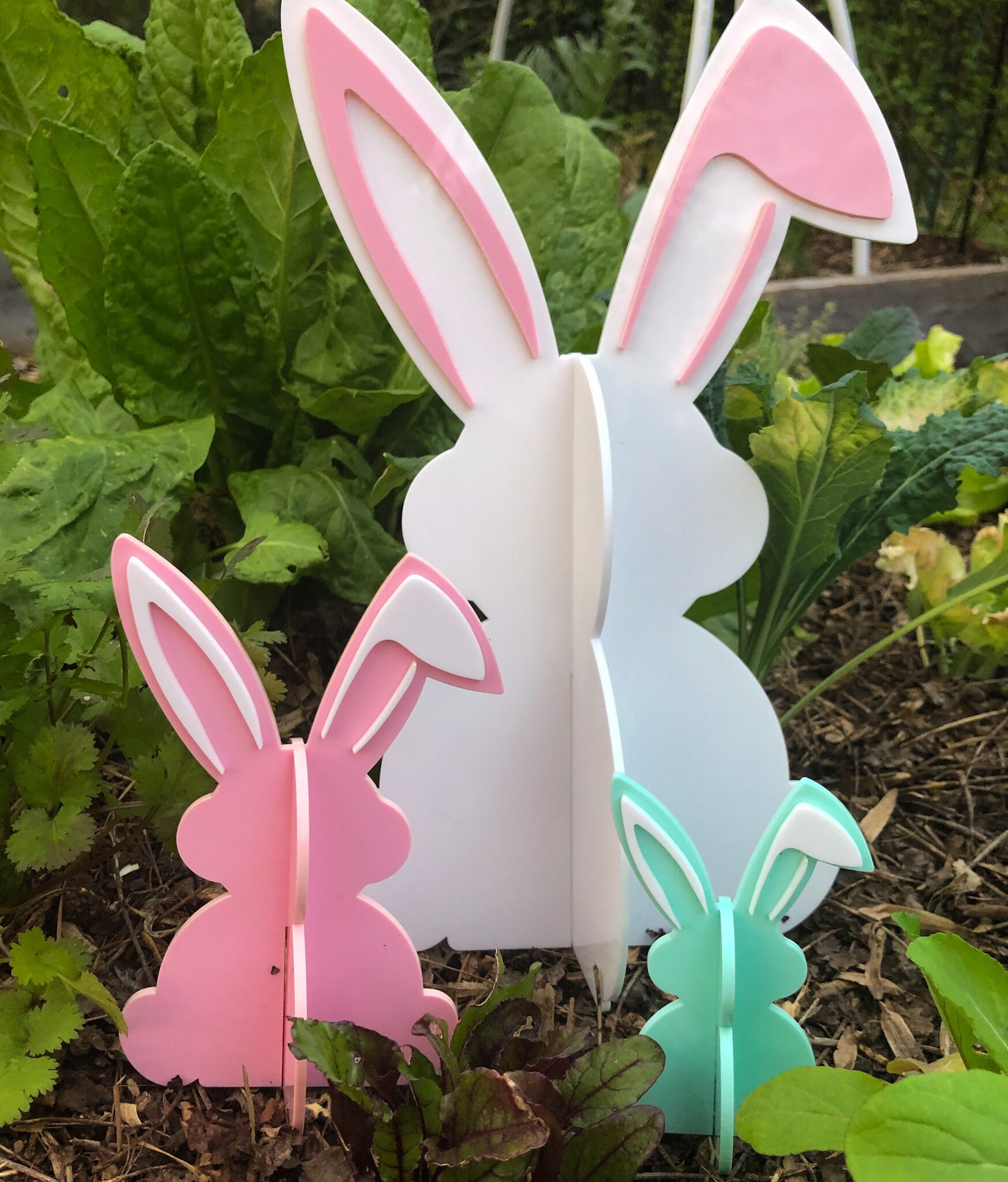 3D Pastel Acrylic Slotted Standing Easter Bunny, Multiple Sizes and ...