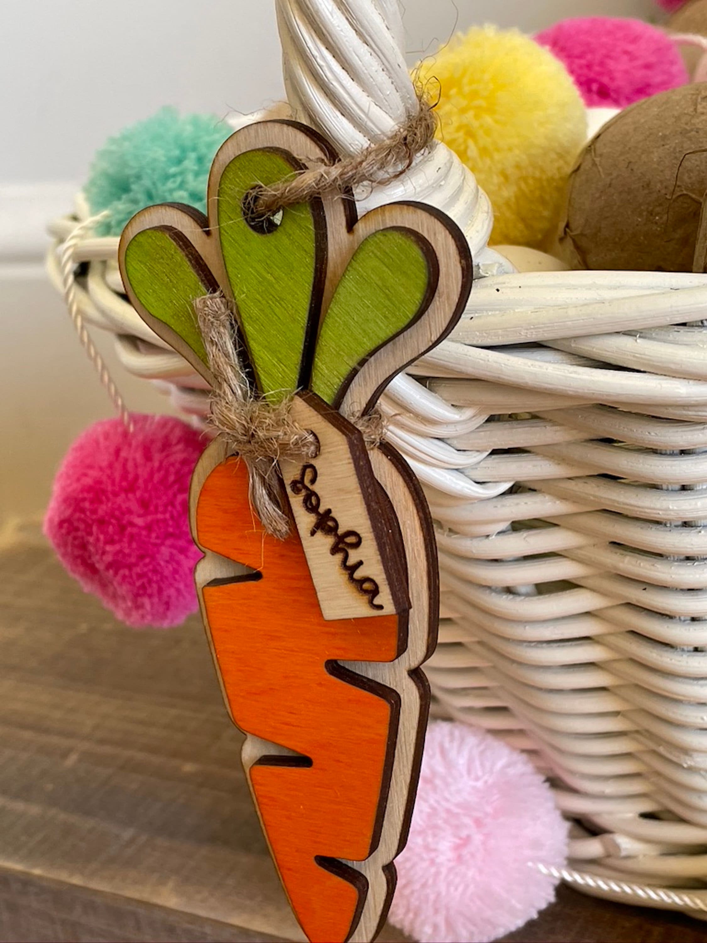 Carrot Easter Basket Tag Carrot Wood Easter Etsy