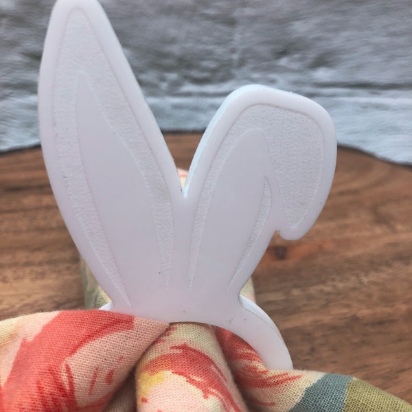 4 Acrylic Bunny Ear Napkin Rings | Easter | Table Decor | Place Setting | Dinner Party | Spring | Party Decoration | House Warming | White