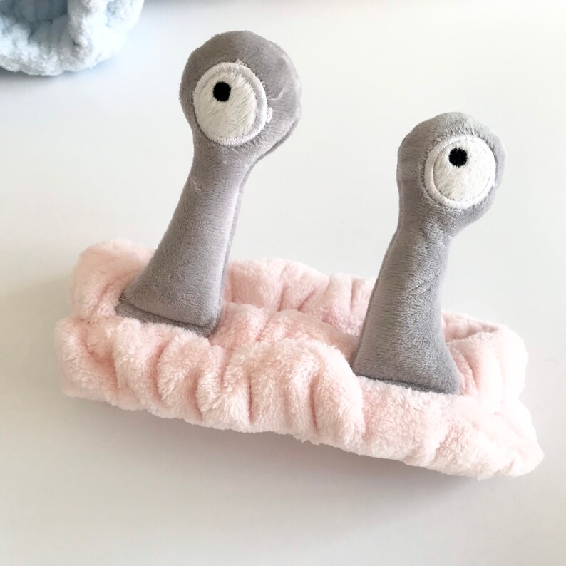 Plush Spa Headband Snail Eyes Spa Headband Makeup Face Wash Etsy