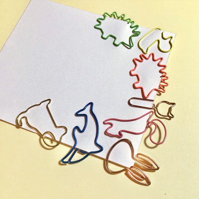 Zoo Animals Paper Clips Set of 8 Bunny Paperclip Rubber Etsy
