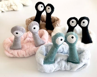 Plush Spa Headband, Snail Eyes Spa Headband, Makeup Face Wash Headband，Eyes Headband