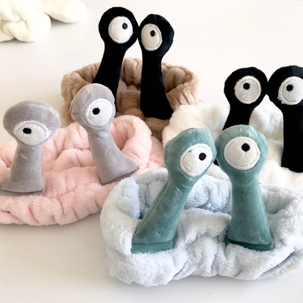 Plush Spa Headband, Snail Eyes Spa Headband, Makeup Face Wash Headband，Eyes Headband