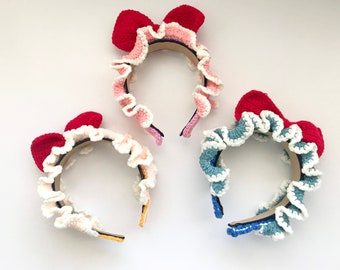 Bow Headband, Snow White Headband, Disney Headband, Crochet Headband