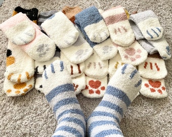 Kätzchenpfotensocken, Fuzzy-Socken, Tiersocken, Damensocken, Neuheitssocken