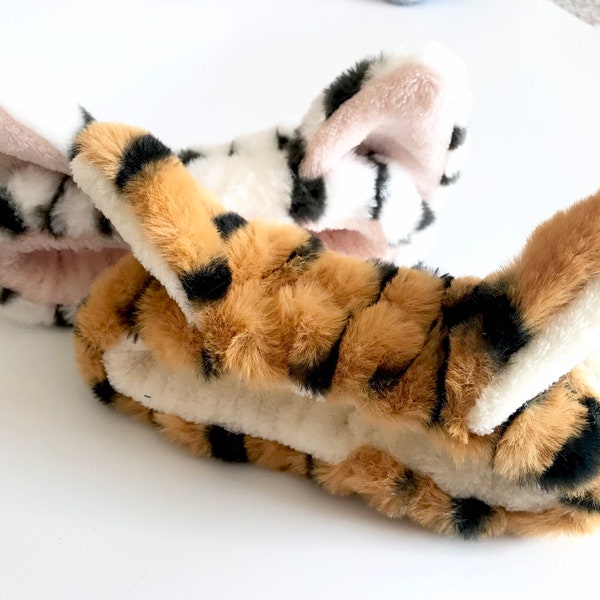 Bandeau Tiger Zebra, Bandeau en peluche, Bandeau Spa, Maquillage Maquillage