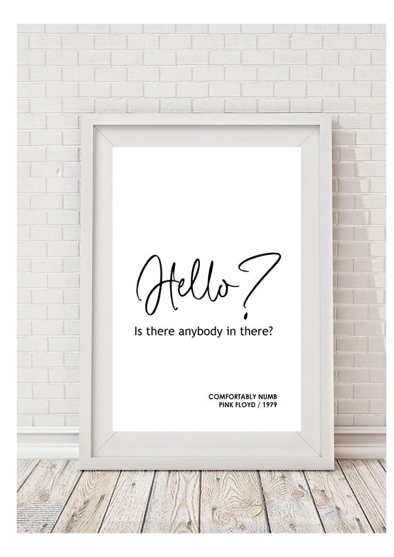 DIGITALER DOWNLOAD Der Kultige Pink Floyd Print 'Hello Ist Da.