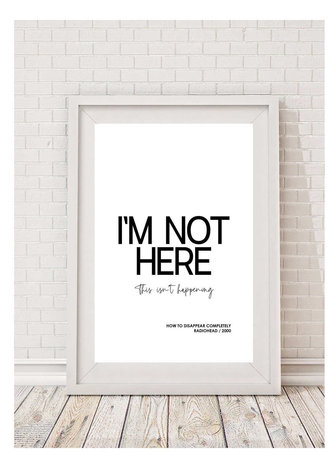 Radiohead Inspired Greeting Card and A4 Print With Lyrics From