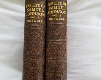 Rare 1935 Two Volume Set The Life of Samuel Johnson, Odhams Press London.