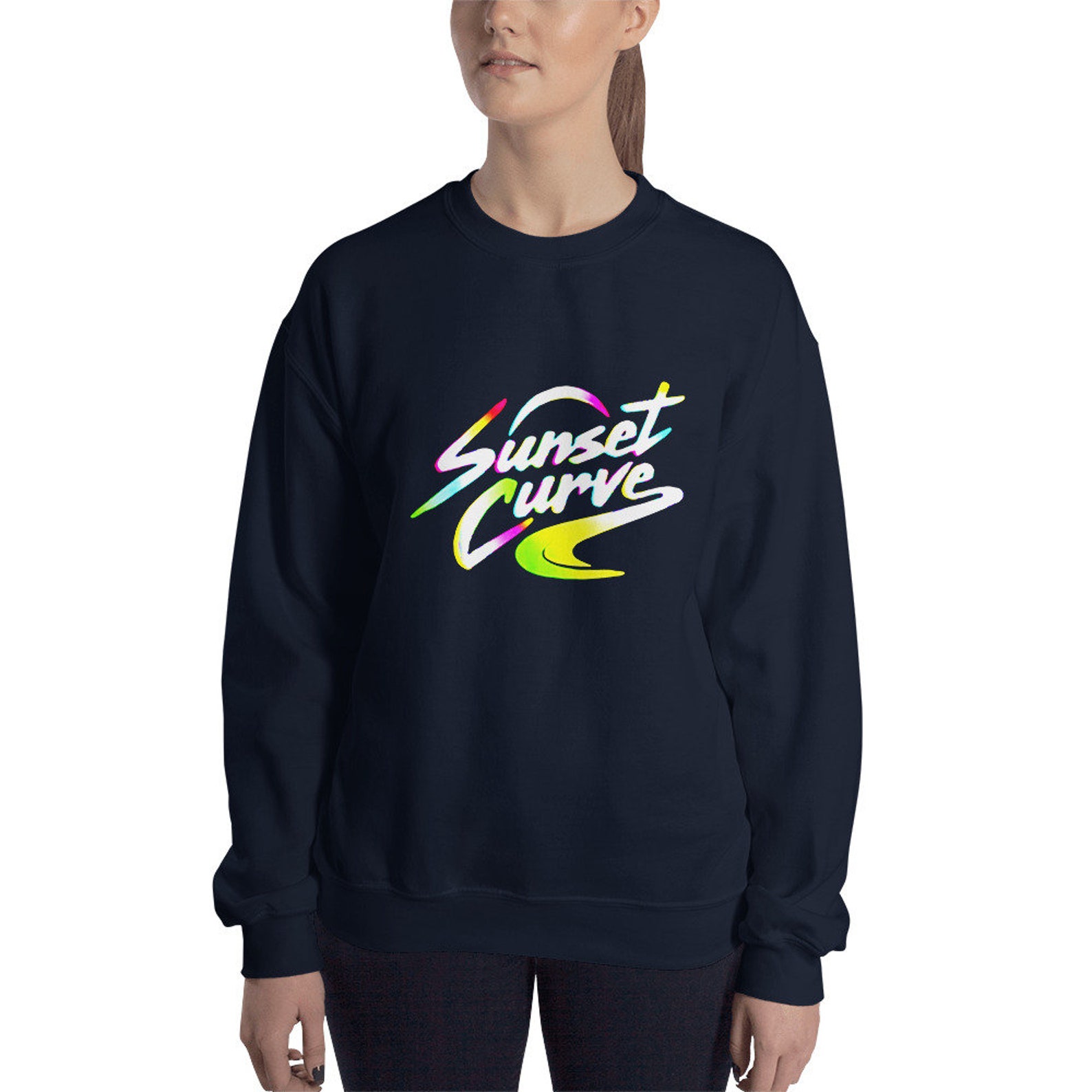 white sunset curve shirt