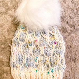 Kids winter hat || multicolor kids winter hat || kids wool beanie || blue and white kids hat