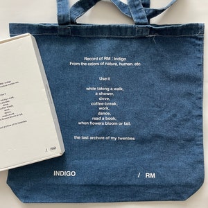 Indigo Denim Tote Bag // BTS Tote Bag