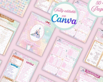 Planificador de viajes a Disneyland París (Canva - totalmente editable)