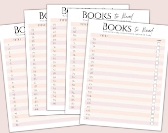 Printable Reading List: Books to Read Log (PDF Download)