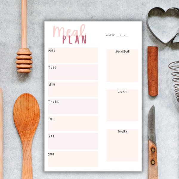 Meal Plan notepad | Meal Planning | Menu Plan |Meal planner Notepad | Weekly meal planning | Healthy eating tracker | kitchen organization