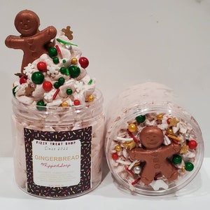 Gingerbread/ Fluffy Whipped Soap/ Cream Body Wash/ Christmas Soap/ Gingerbread Scented with Mini Gingerbread Man Soap
