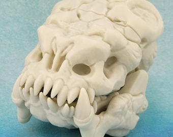 3D Printed Star Wars Rancor Skull: Articulated Jaw, Sci-Fi Collector's Model