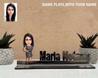 Personalized For Mom Nameplate Desk Name Sign with Your Name  Acrylic Mirror and Mdf, For Mother's Day, For Mother