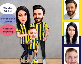 Filled with Unforgettable Memories: Discover Personalized Family Soccer Fan Caricature Figurines Now!, For Family